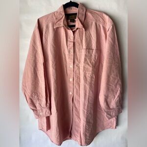 Vintage Eddie Bauer Twill Pink Button Up Shirt Size Medium‎